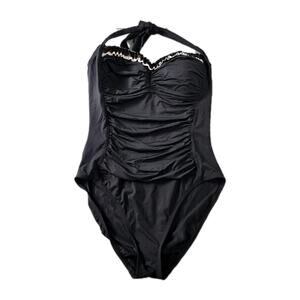 Bleu by Rod Beattie Bathing Suit Size 6 Ruched Black One-Piece Swimsuit